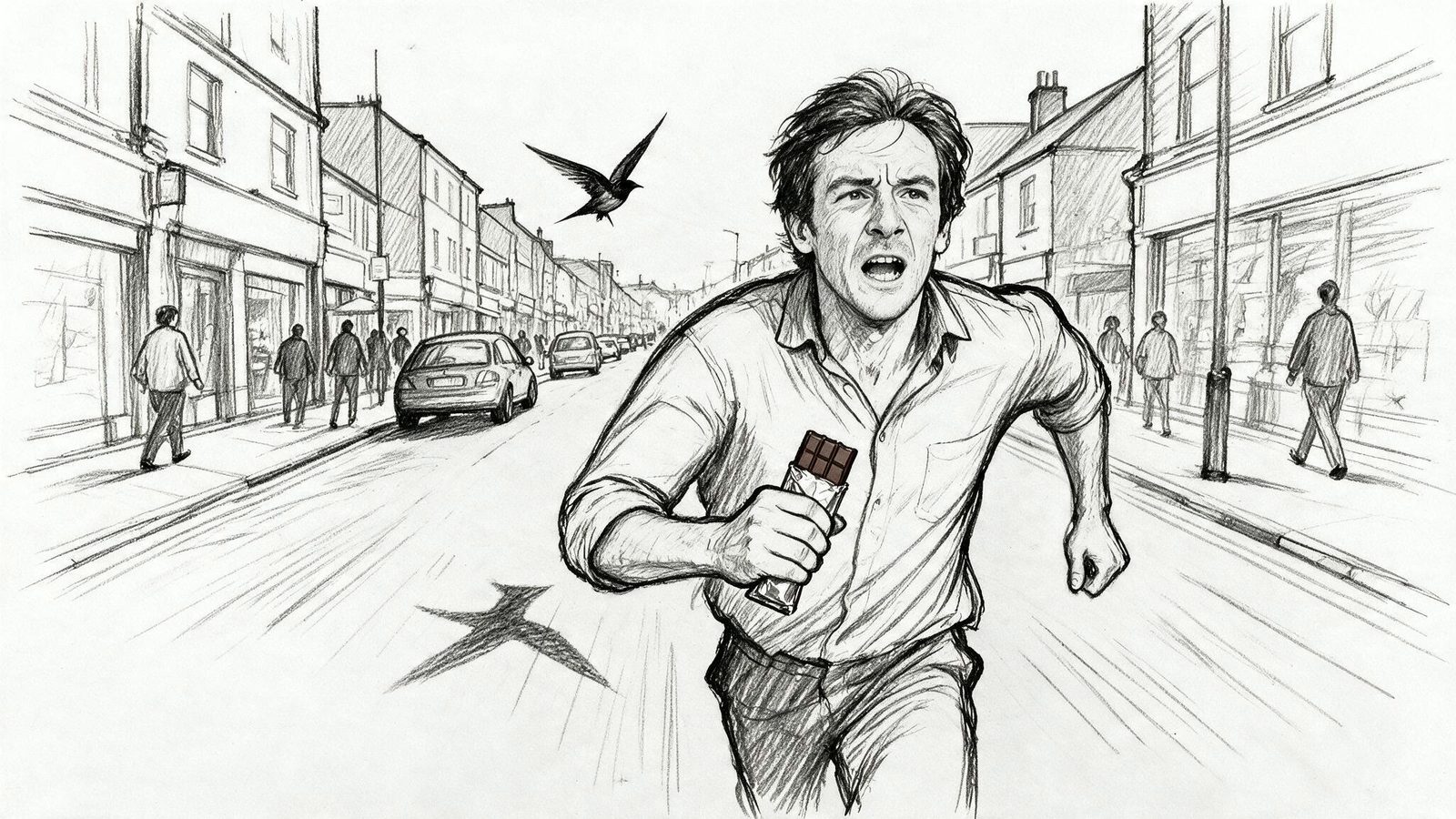 Storyboard-Sketch: Nahaufnahme einer Hand